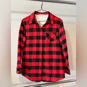Never worn, no tags. Red Buffalo plaid, Sherpa lined button up shirt